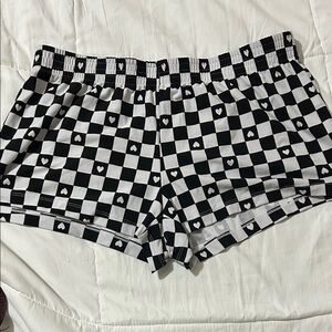 No Boundaries Black and White Checkered Athletic Shorts